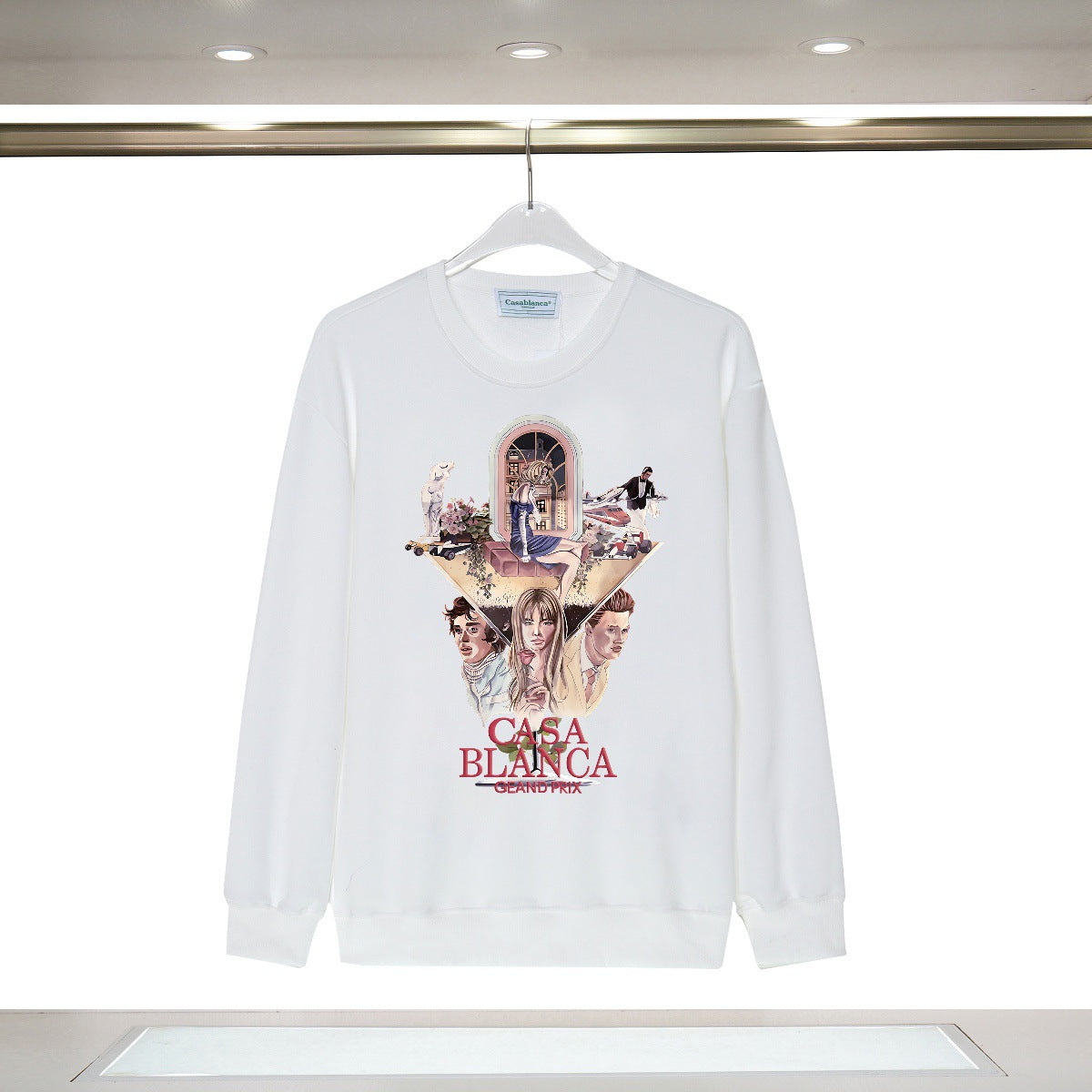 Casablanca Art Graphic Crewneck Sweatshirt Vintage Casual Pullover