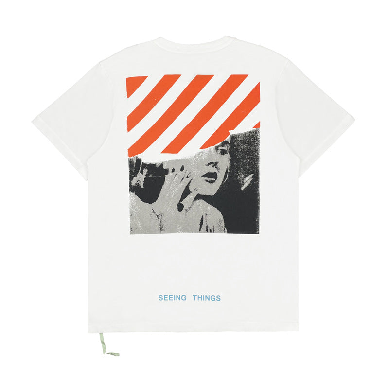 Off-White Arrow Graphic Print Short Sleeve Tee Streetwear Unisex