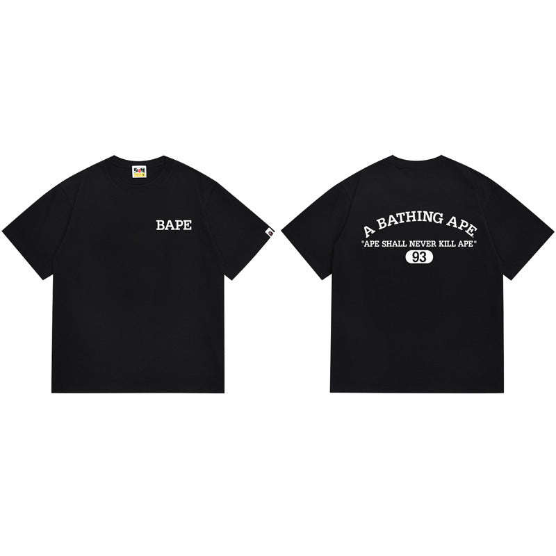 BAPE Ape Shark Graphic Print Loose Unisex Heavyweight Cotton T-Shirt