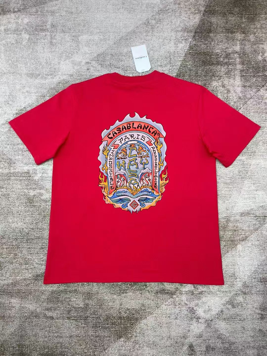 Casablanca Art Graphic Print Loose Unisex Short Sleeve T-Shirt