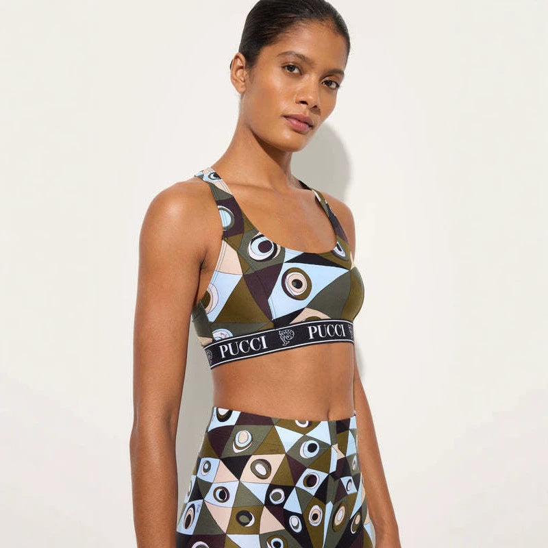 Emilio Pucci Geometric Eye Print Tank Top Leggings 2 Piece Set Women