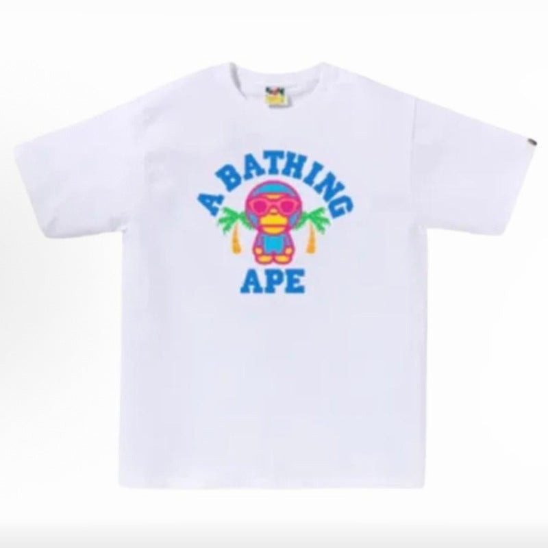 BAPE Ape Head Cartoon Print Loose Unisex Short Sleeve T-Shirt