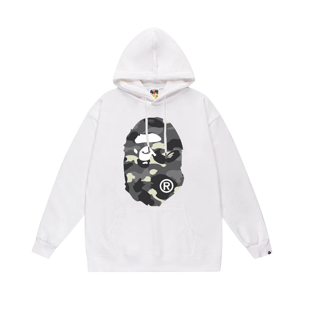 Bape Camo Ape Head Graphic Vintage Washed Oversized Hoodie Streetwear