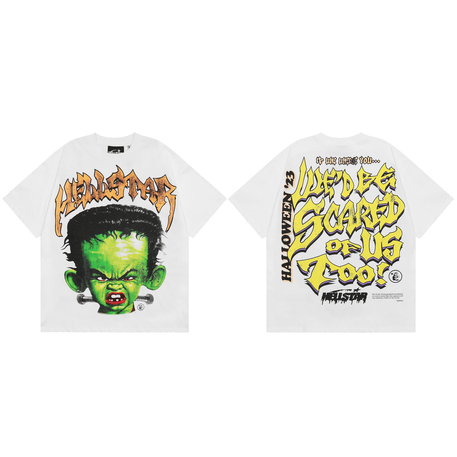 Hellstar Multi‑Graphic Print Crew Neck Short Sleeve Tee Unisex