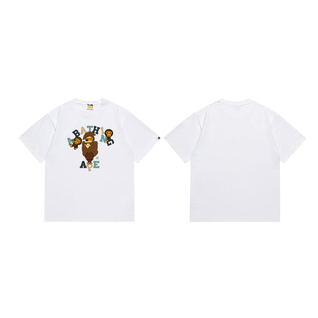 Bape Multi‑Ape‑Head Graphic Oversized Tee Streetwear Unisex