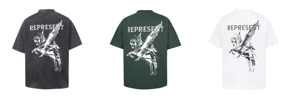 Represent Shark Washed Graphic Oversized Tee Streetwear Unisex