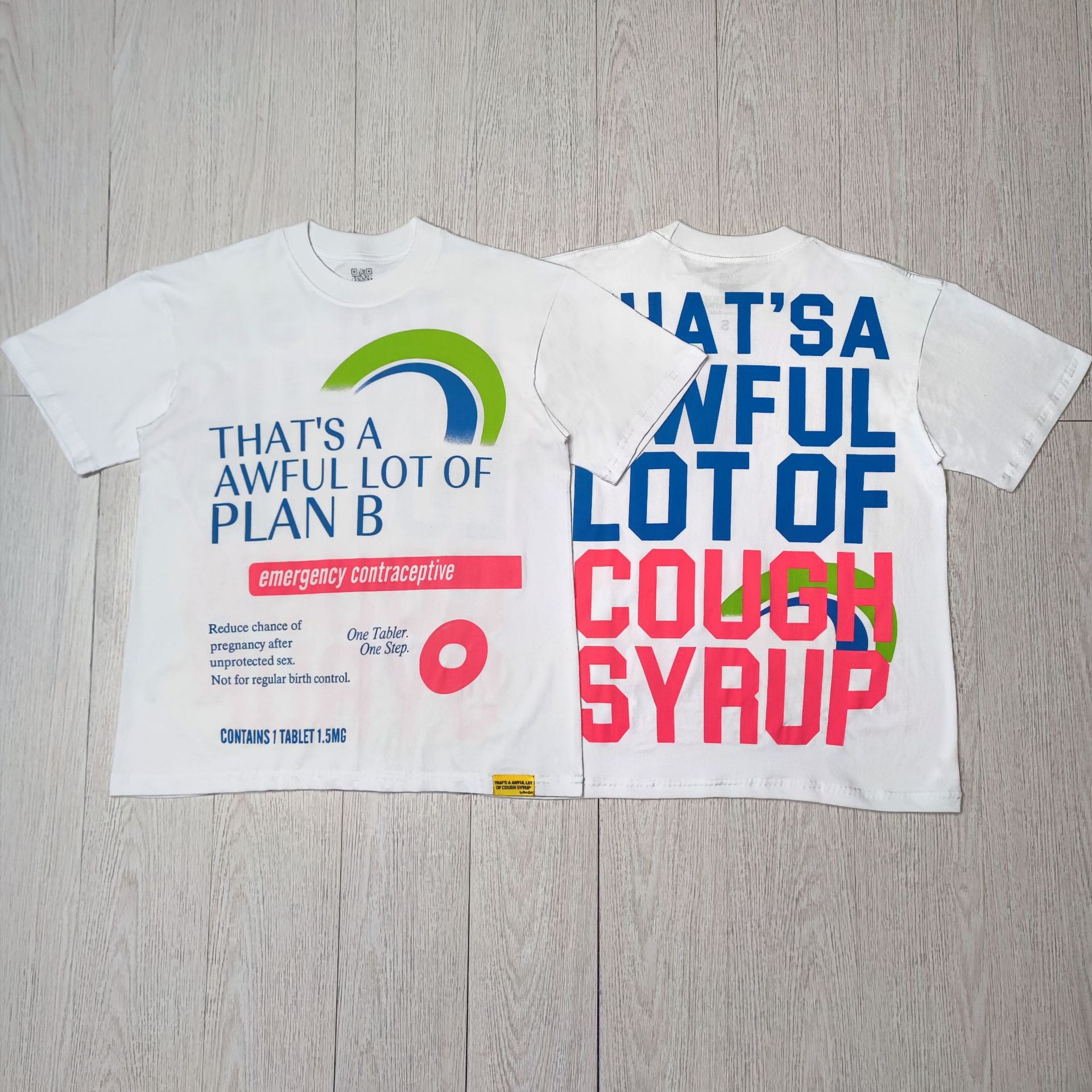 ALOCS Cough Syrup Letter Graphic Short Sleeve Tee Streetwear Unisex