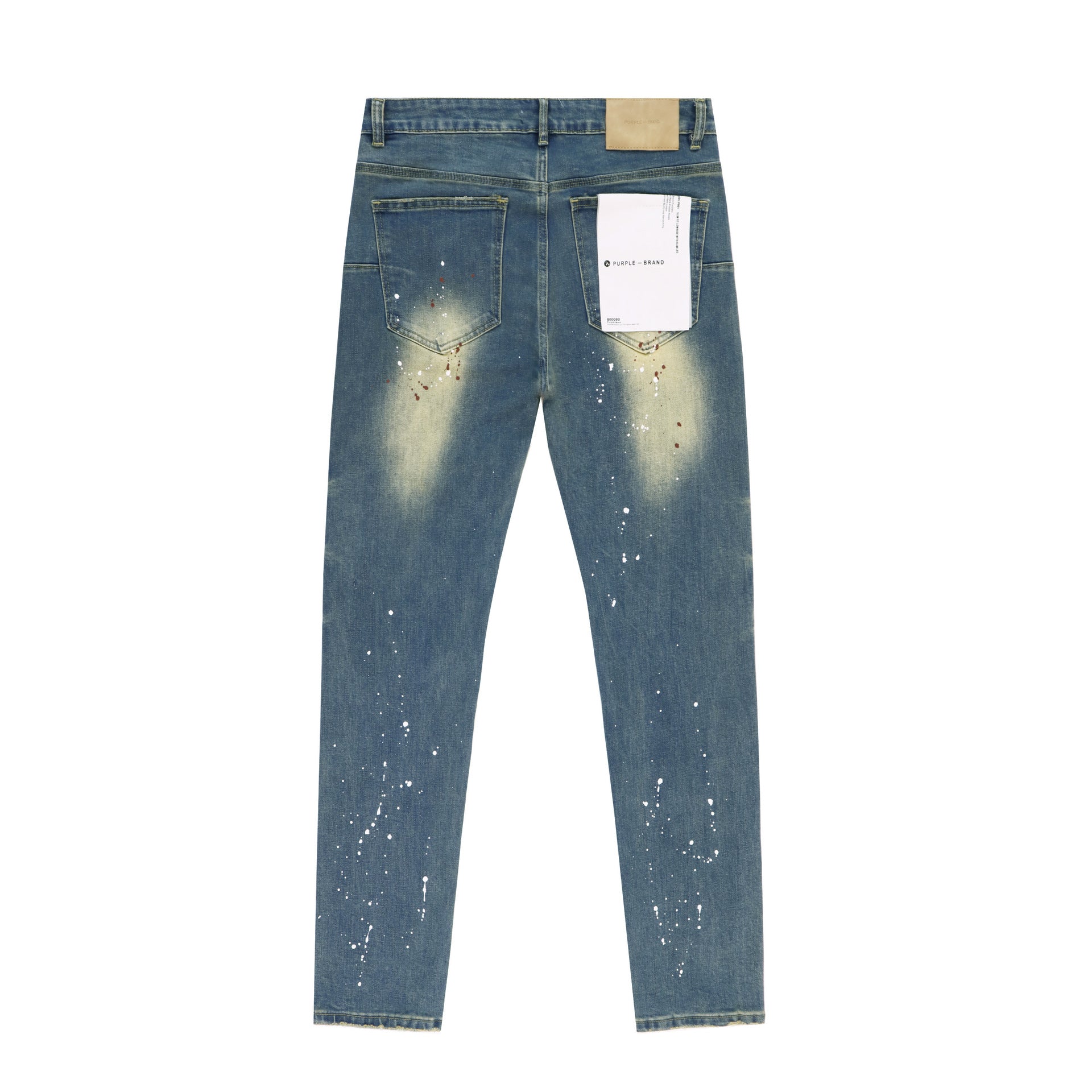 Purple Brand Splash Paint Distressed Skinny Denim Jeans Unisex