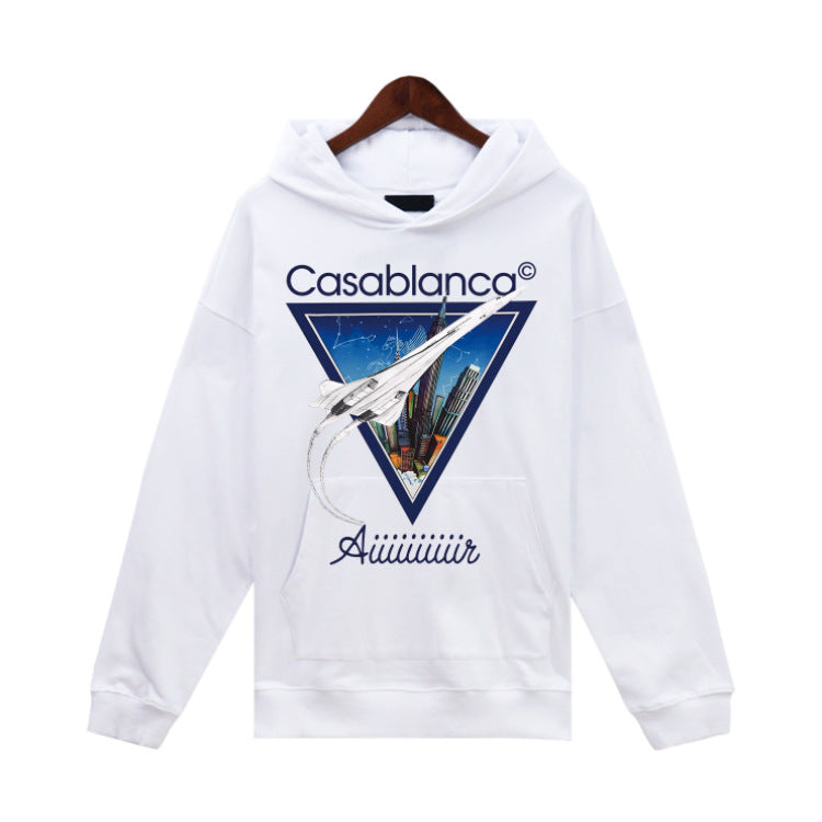 Casablanca Colorful Print Hoodie Men Casual Loose Pullover Sweatshirt