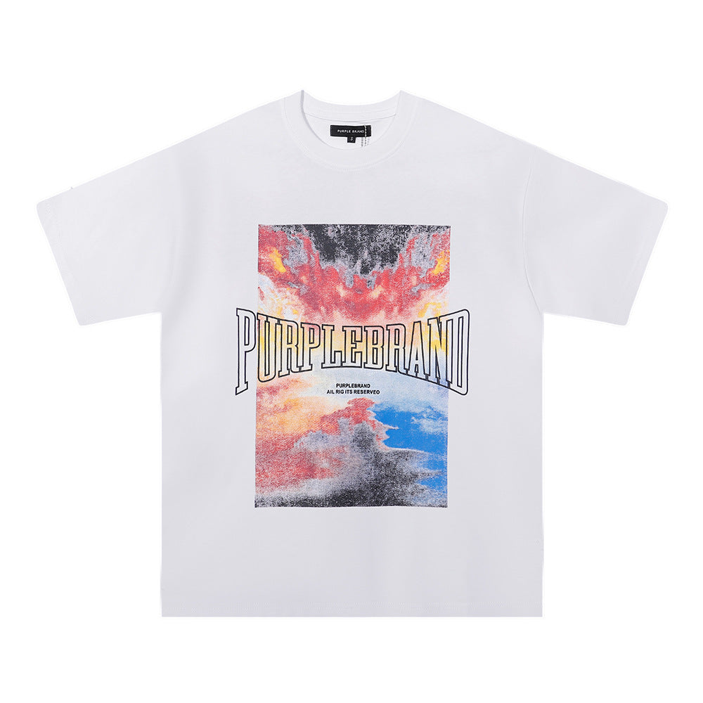 Purple Brand Multi‑Graphic Ink Wash Print Oversized Tee Multi‑Style