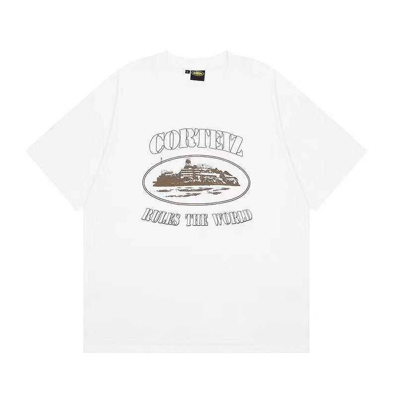Camiseta de manga corta unisex holgada de streetwear Corteiz Alcatraz RTW
