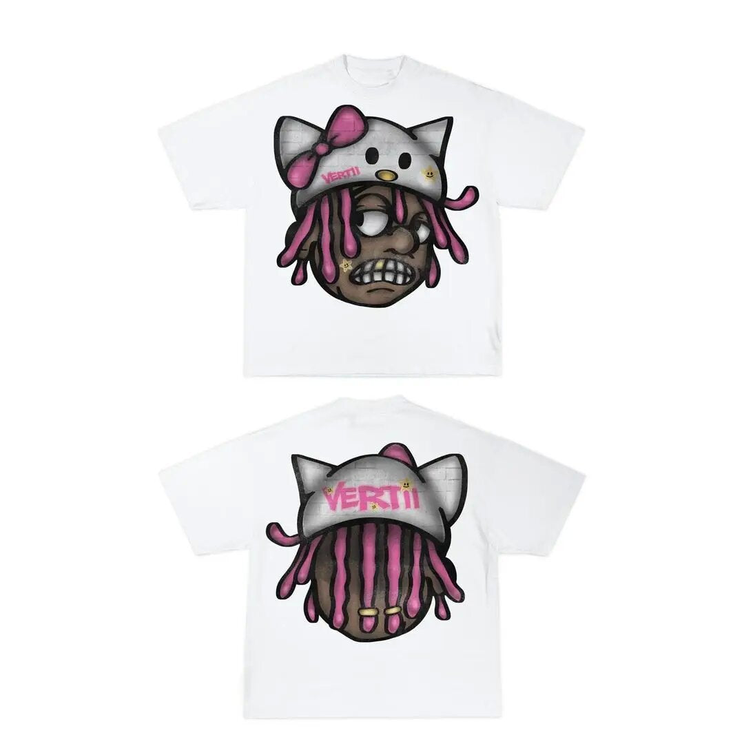 Y2K Vintage Cartoon Grafik Unisex Oversized Streetwear Baumwoll-T-Shirt