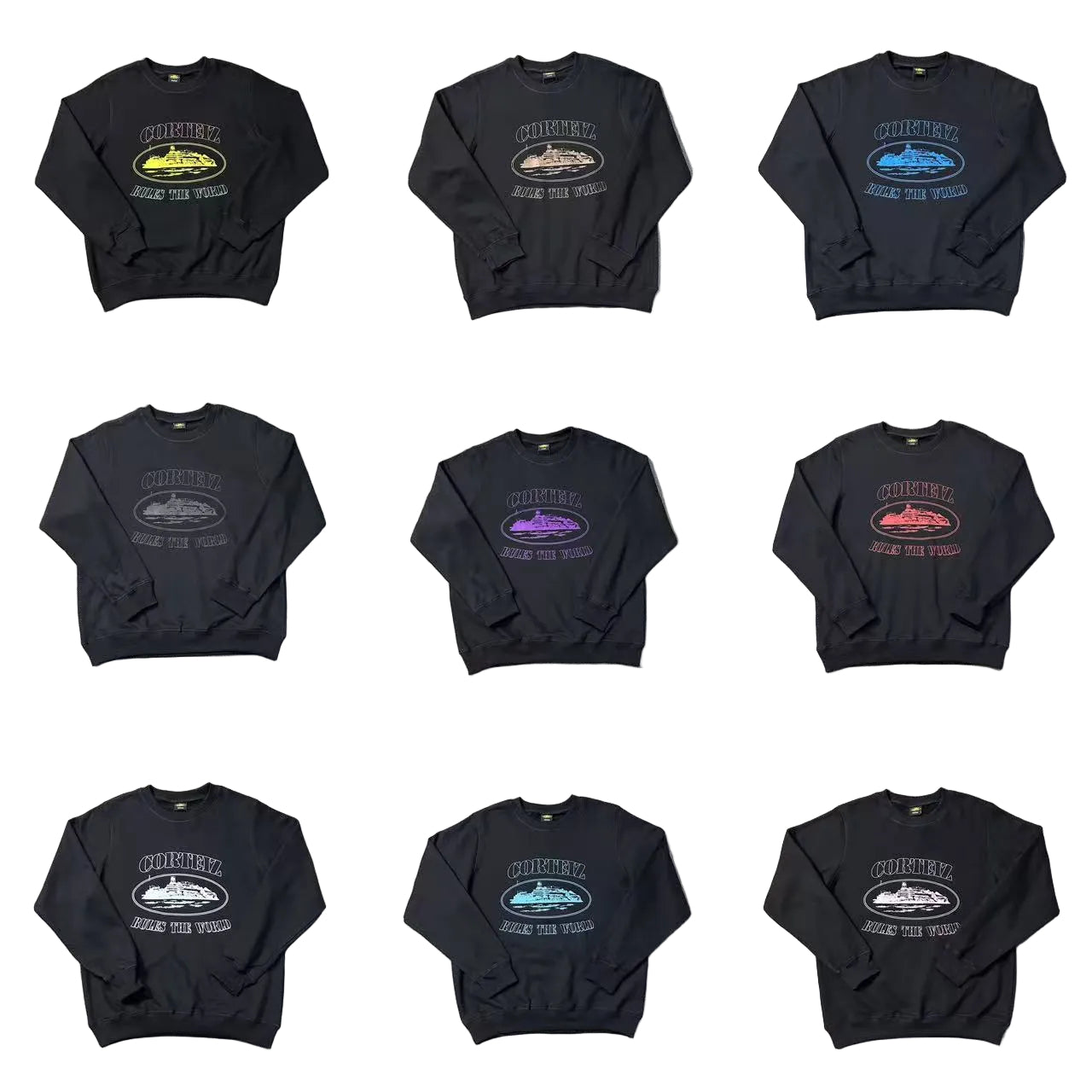 Corteiz Island Letter Graphic Oversized Crewneck Streetwear