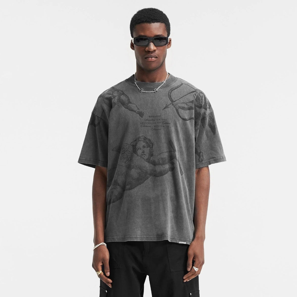 Represent Vintage Washed Graphic Short Sleeve Tee Streetwear Unisex