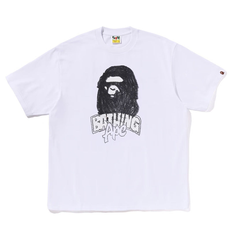 BAPE Ape Head Cartoon Print Loose Unisex Short Sleeve T-Shirt
