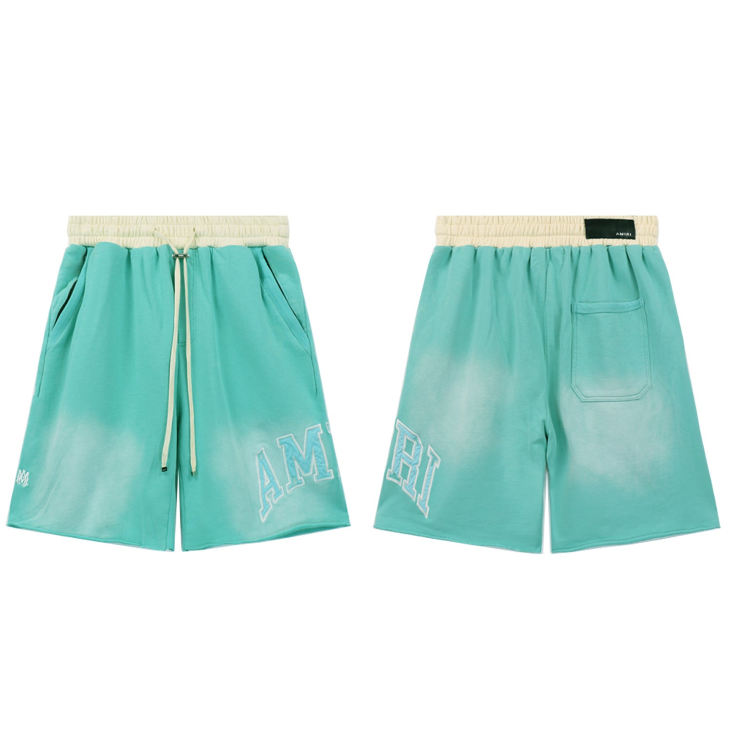 Amiri Gradient Letter Patch Loose Casual Shorts Unisex