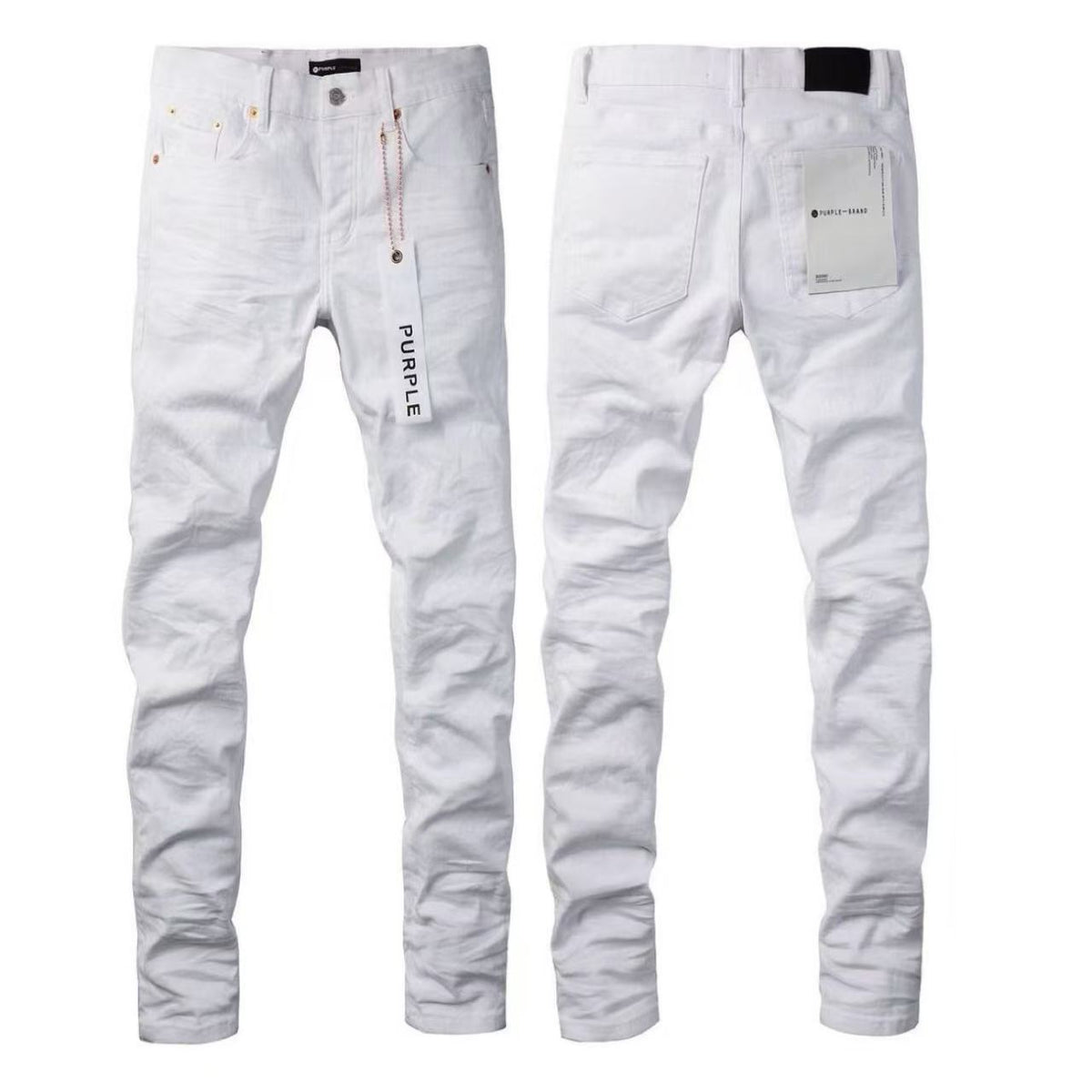 Purple Brand Men Stretch Skinny Ripped Printed Embroidered Denim Jeans