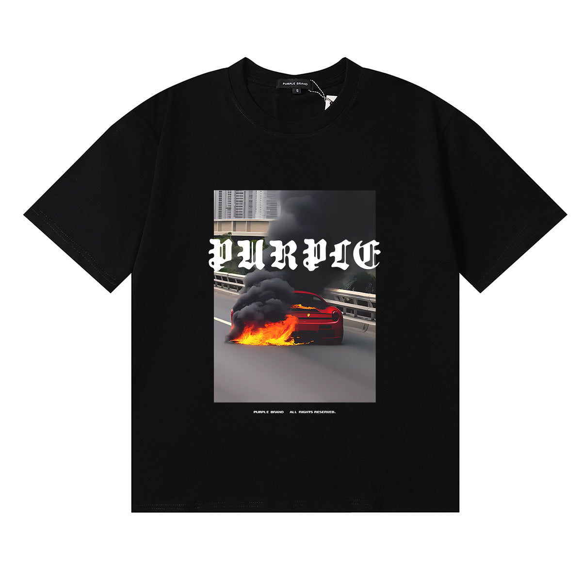 Purple Brand Graphic Tee Loose Unisex Vintage Streetwear T-Shirt