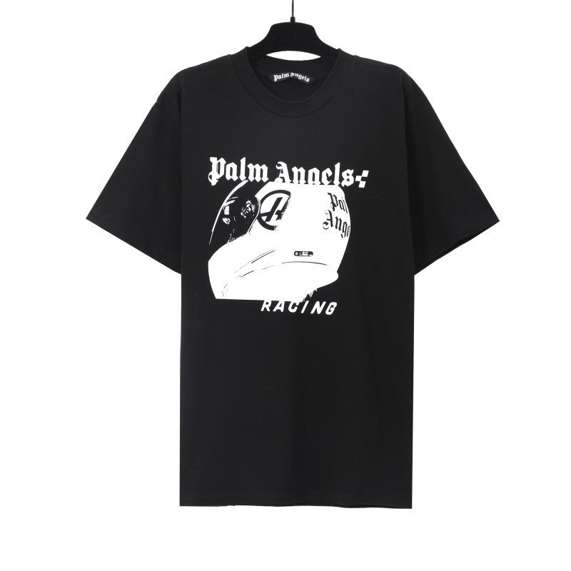 Palm Angels Graffiti Flame Palm Tree Graphic Oversized Tee Streetwear