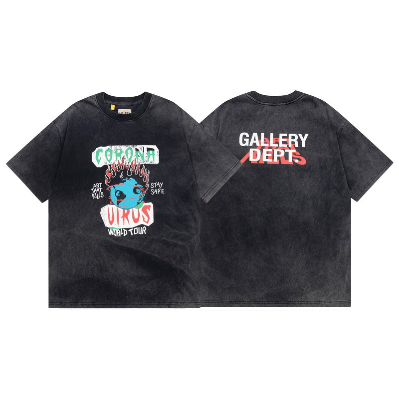 Gallery Dept Vintage Washed Graphic Short Sleeve Tee Streetwear Unisex