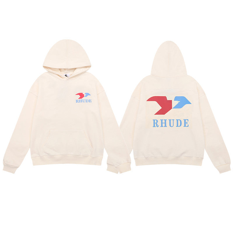 Rhude Cartoon Letter Hoodie Streetwear Cotton Pullover Sweatshirt