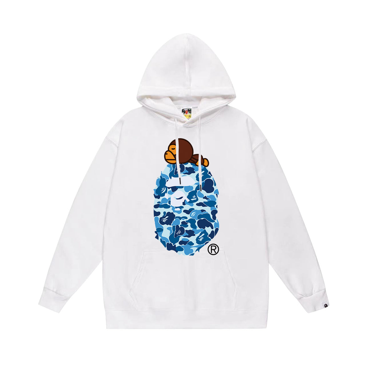 Bape Camo Ape Head Graphic Vintage Washed Oversized Hoodie Streetwear