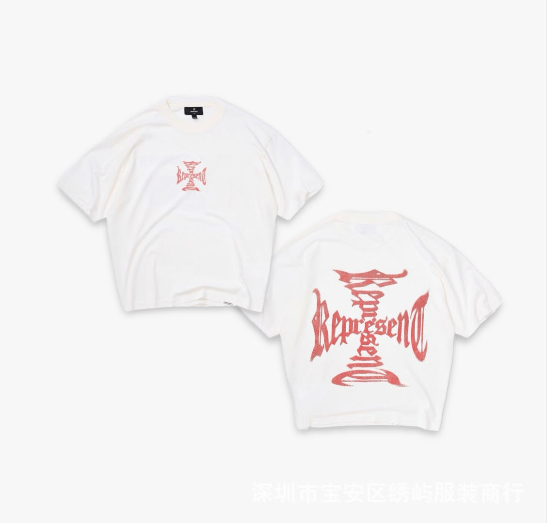 Represent Cartoon Graphic Crew Neck Short Sleeve T Shirt