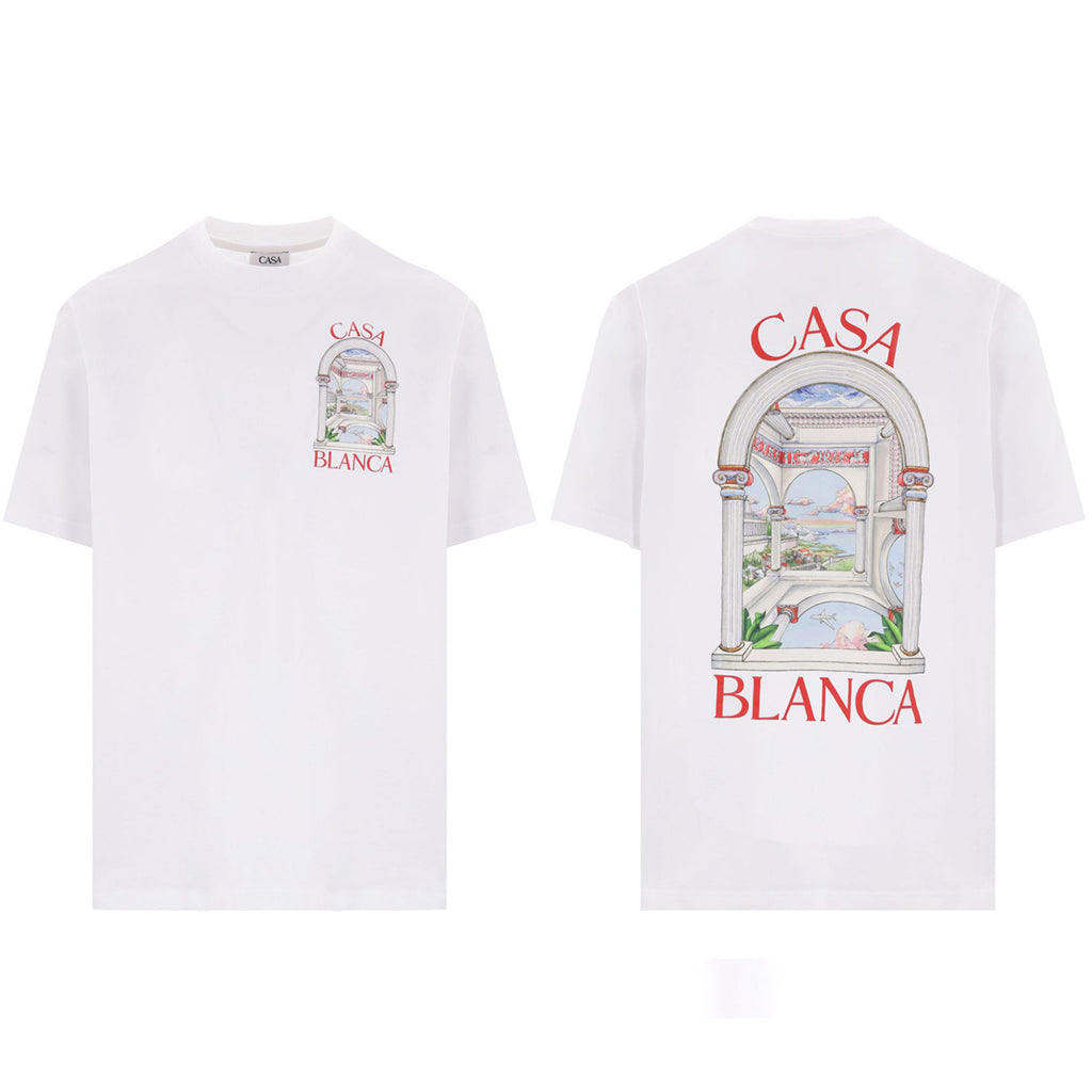 Casablanca Casa Letter Arch Graphic Short Sleeve Tee Streetwear Unisex