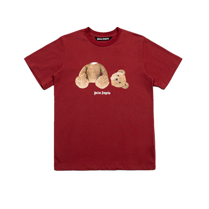 Palm Angels Teddy Bear Graphic Tee Loose Unisex Streetwear T-Shirt