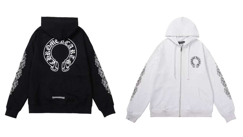 Chrome Hearts Scroll Cross Zip Up Hoodie Classic Street Hooded Jacket