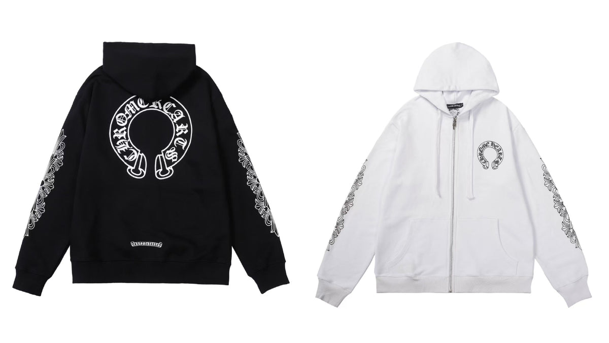 Chrome Hearts Scroll Cross Zip Up Hoodie Classic Street Hooded Jacket