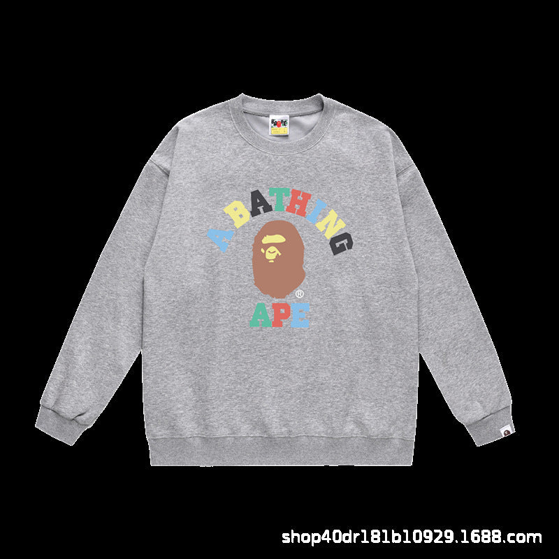 BAPE Crewneck Sweatshirt Ape Head Multi Graphic Street Pullover