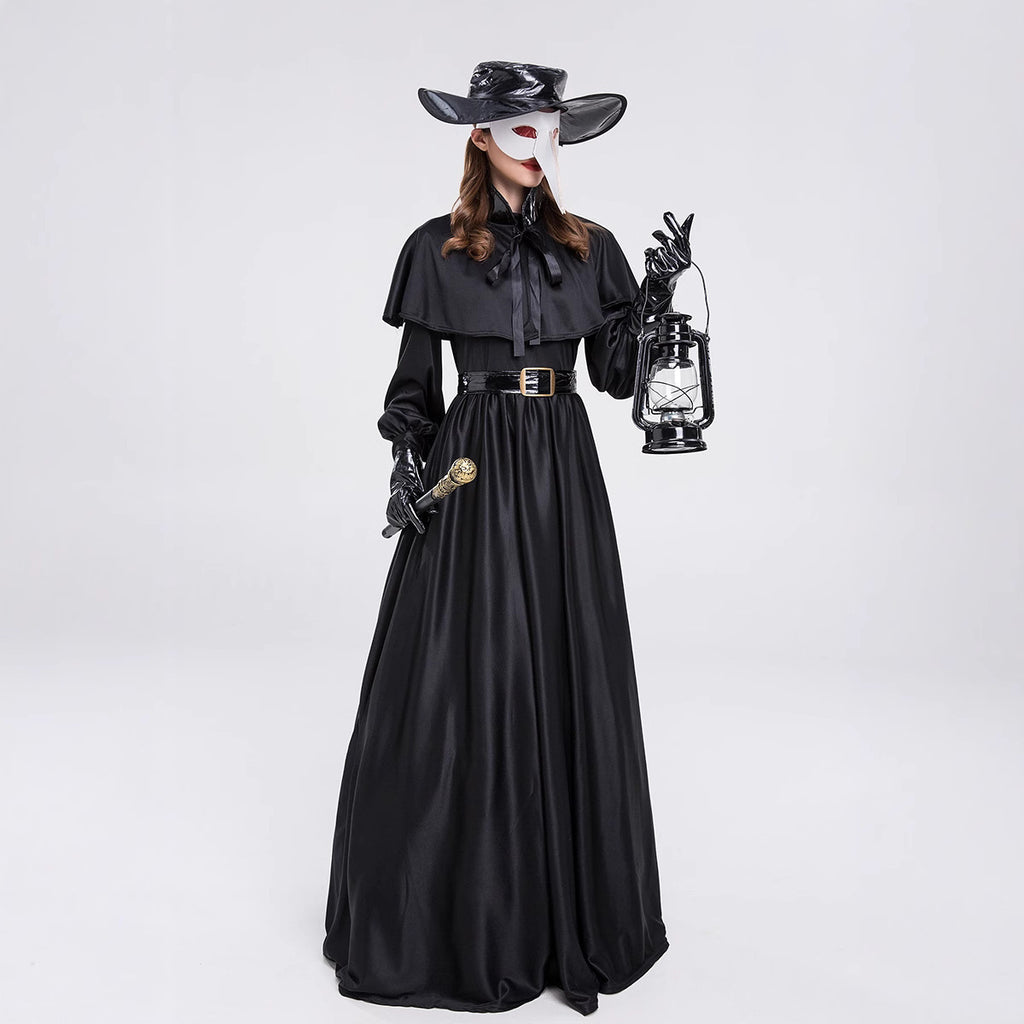 Halloween Men & Women Plague Doctor Cosplay Medieval Couple Party Sets