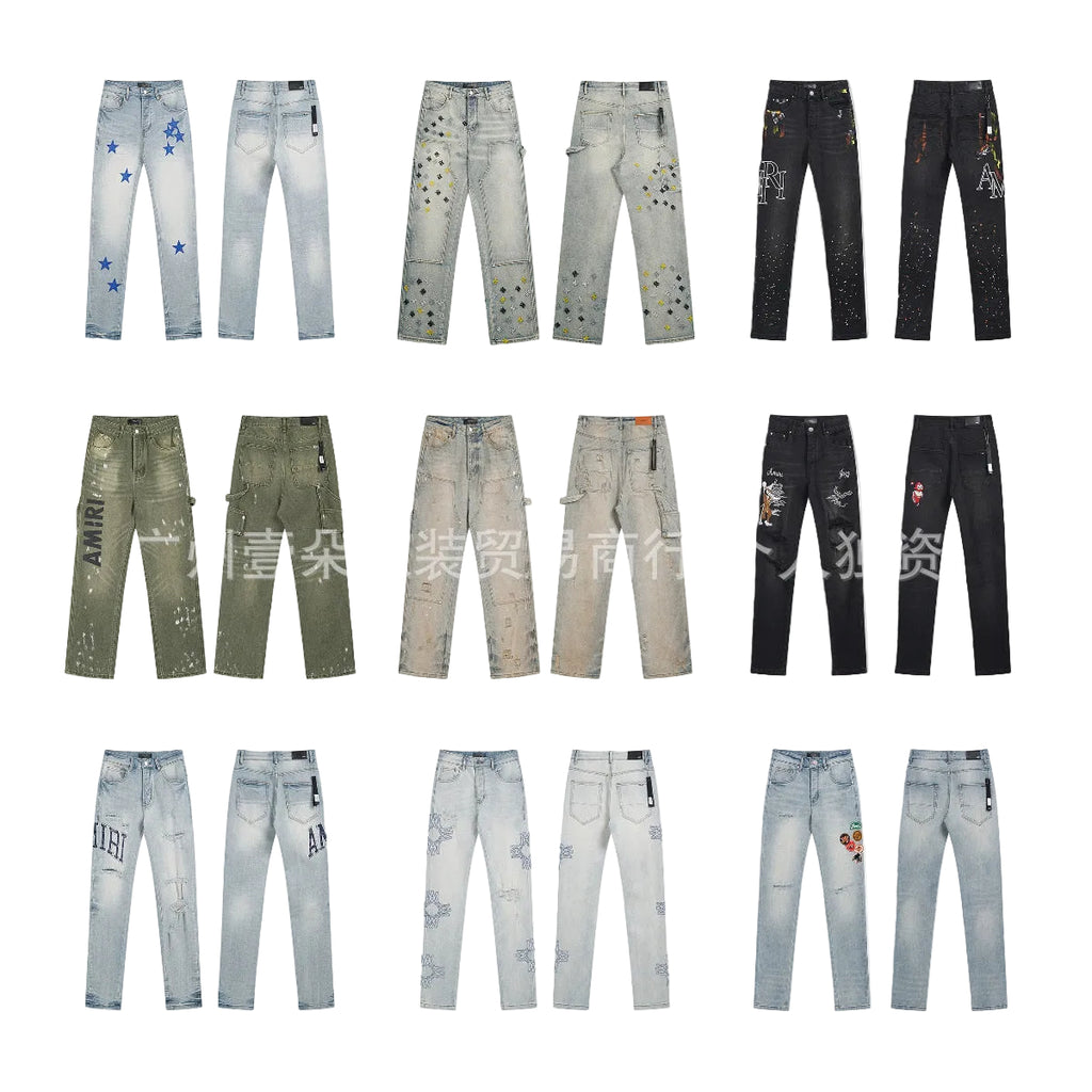 Amiri Jeans Washed Distressed Straight‑Leg Loose Unisex