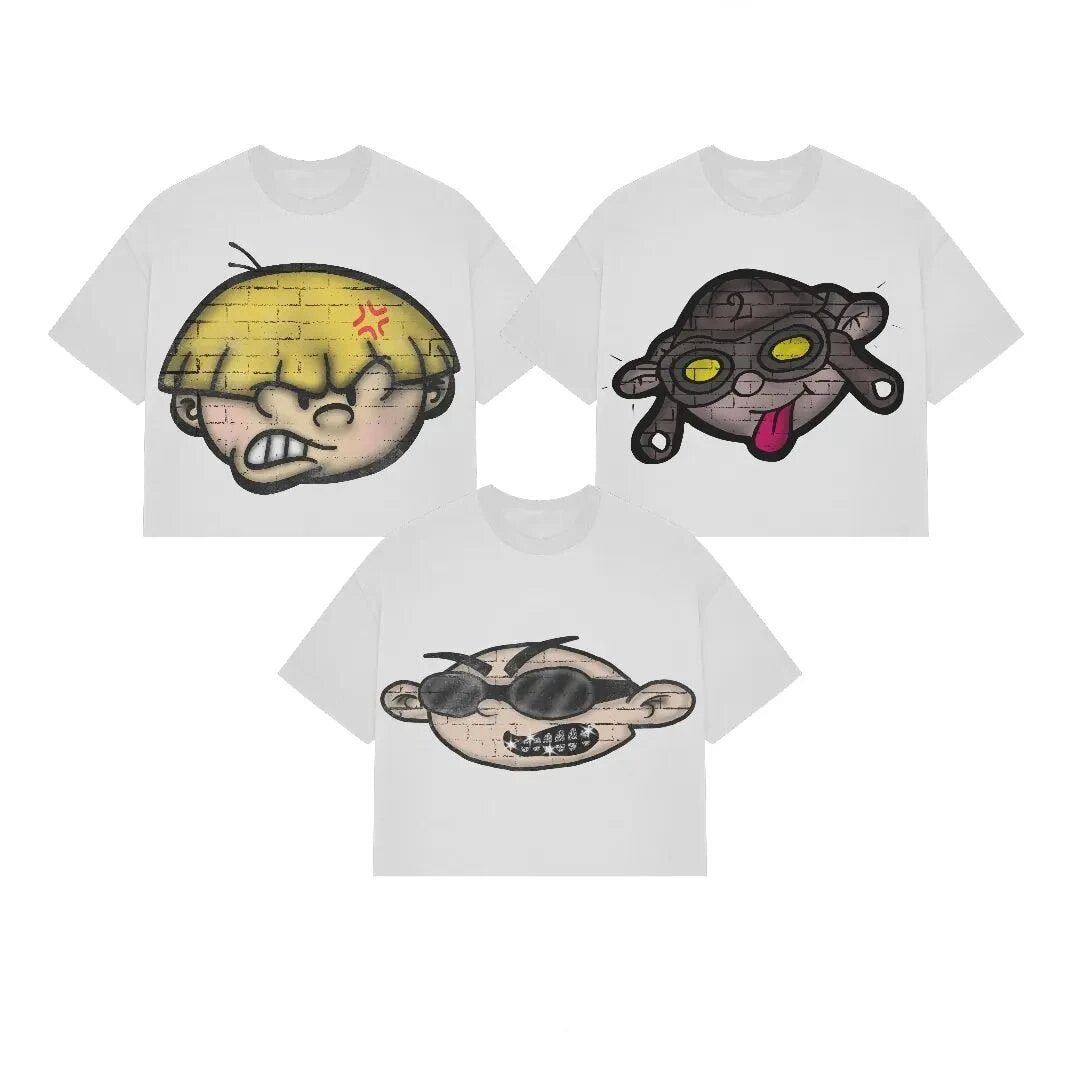 Y2K Punk Cartoon Hip Hop Graphic Unisex Oversized Streetwear Cotton Tee
