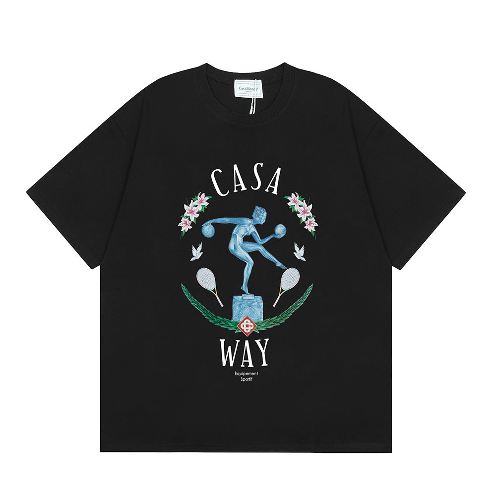 Casablanca Multi‑Print Tennis Floral Graphic Oversized Tee Streetwear
