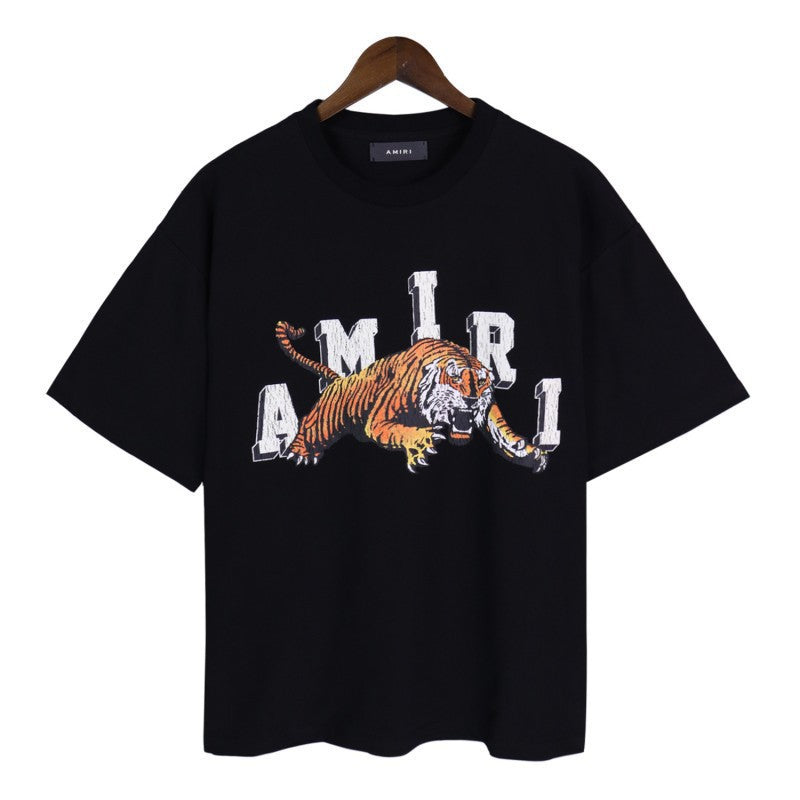 Amiri Multi‑Pattern Letter Graphic Oversized Tee Streetwear Unisex