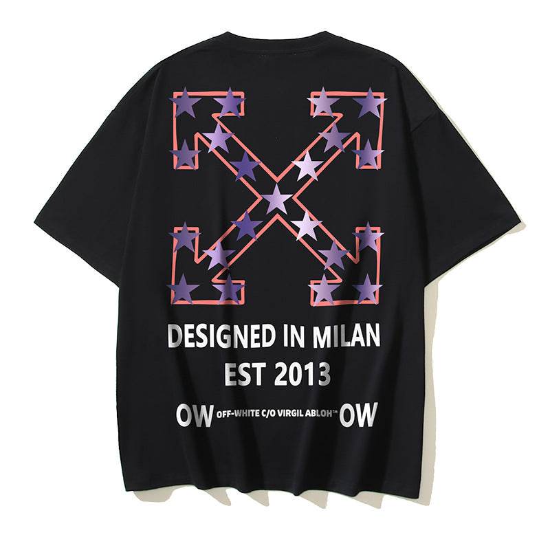 Off‑White Multi‑Sketch Arrow Graphic Oversized Tee Streetwear Unisex