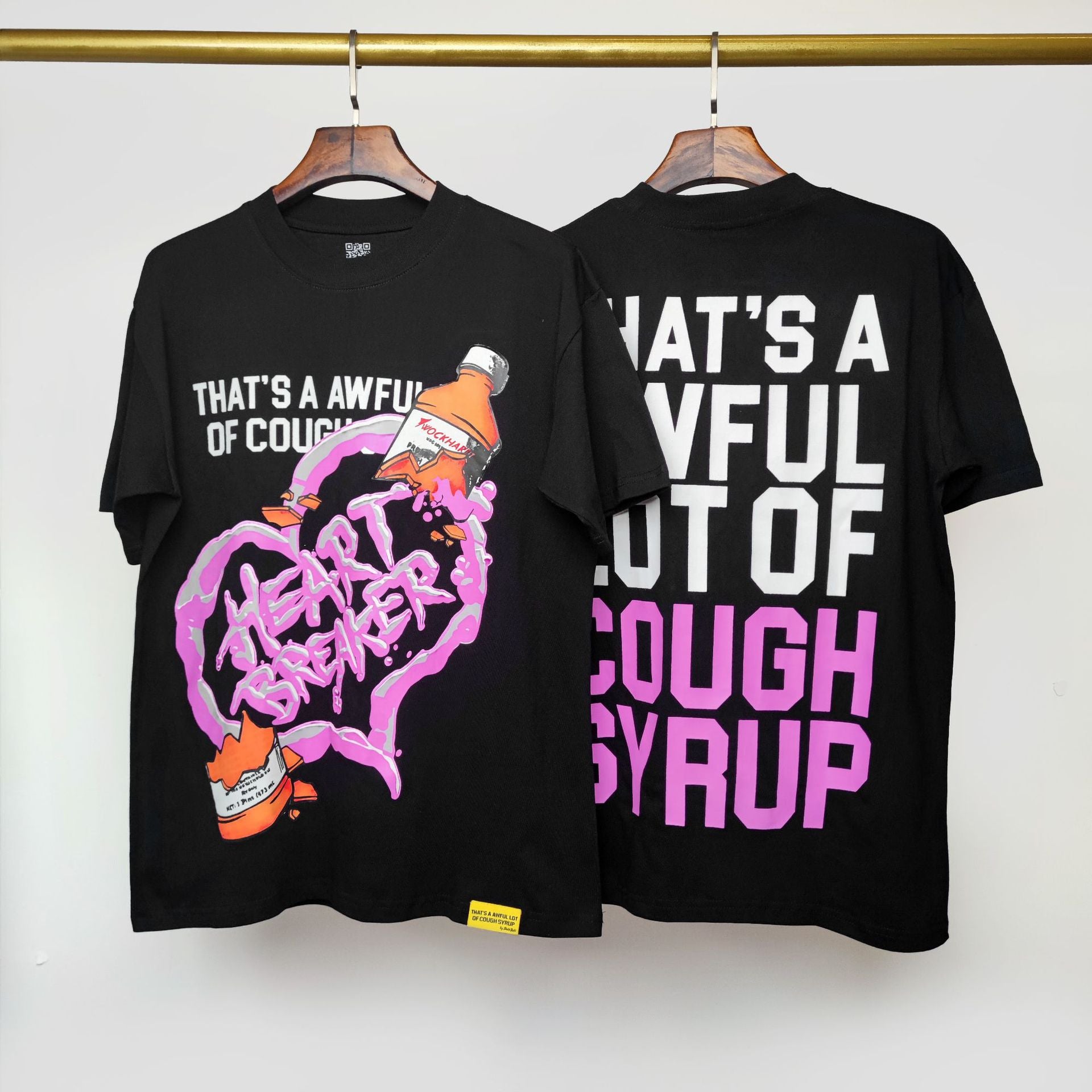 ALOCS Cough Syrup Letter Graphic Short Sleeve Tee Streetwear Unisex