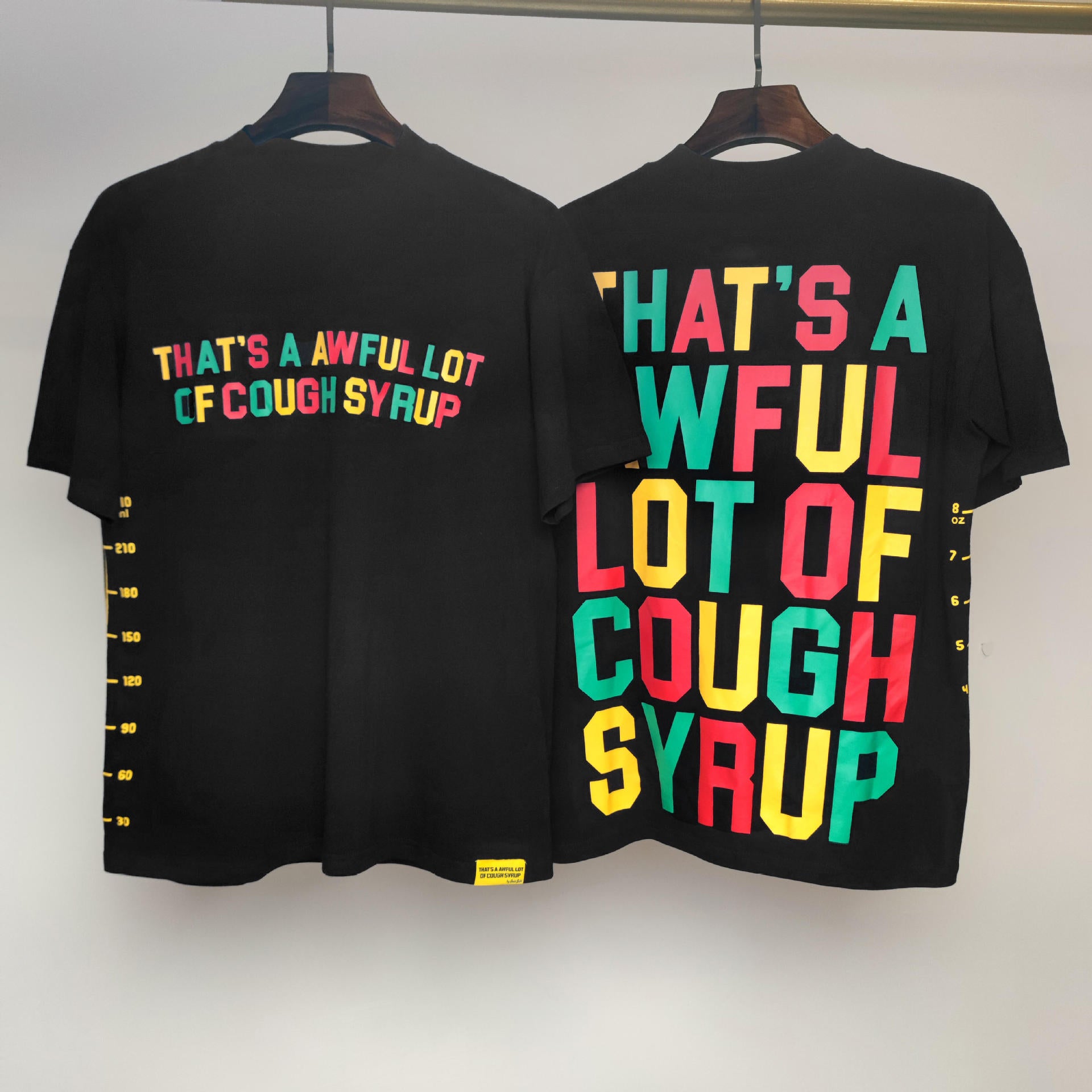 ALOCS Cough Syrup Letter Graphic Short Sleeve Tee Streetwear Unisex