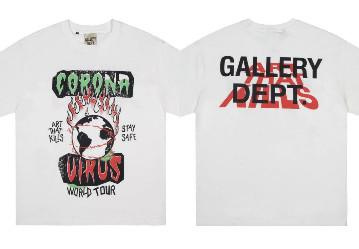 Gallery Dept Vintage Washed Graphic Short Sleeve Tee Streetwear Unisex