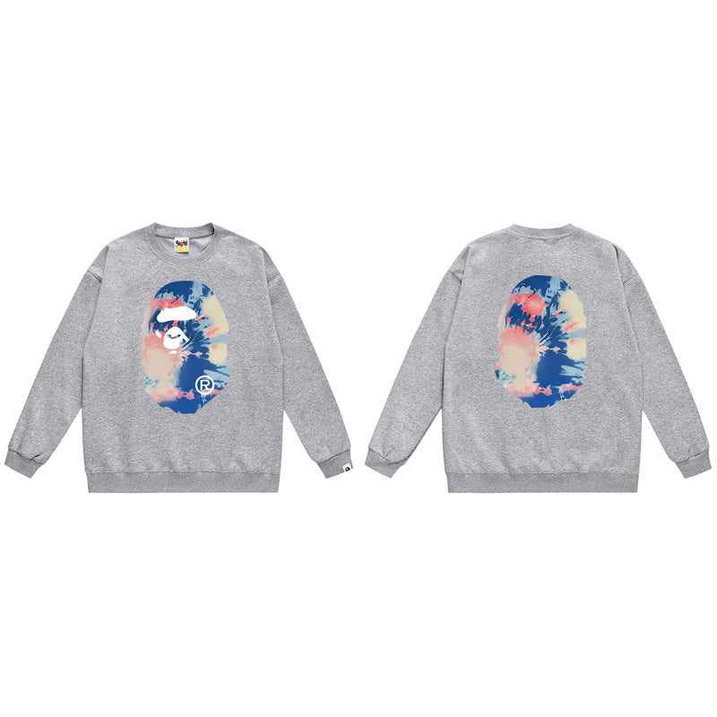 BAPE Ape Head Crewneck Sweatshirt Multi Print Streetwear Pullover