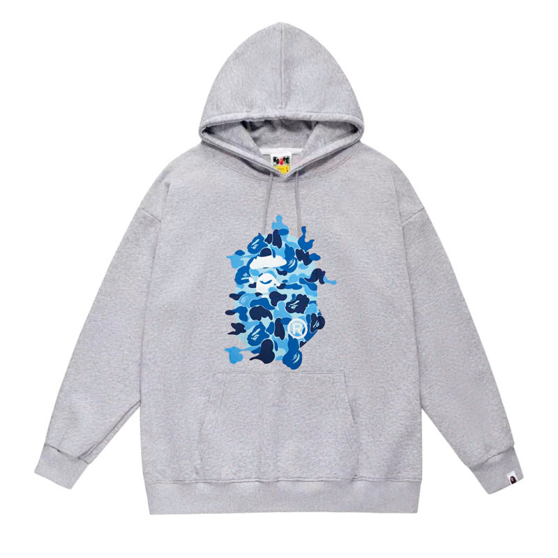 BAPE Ape Head Graphic Hoodie Camo Print Loose Cotton Pullover
