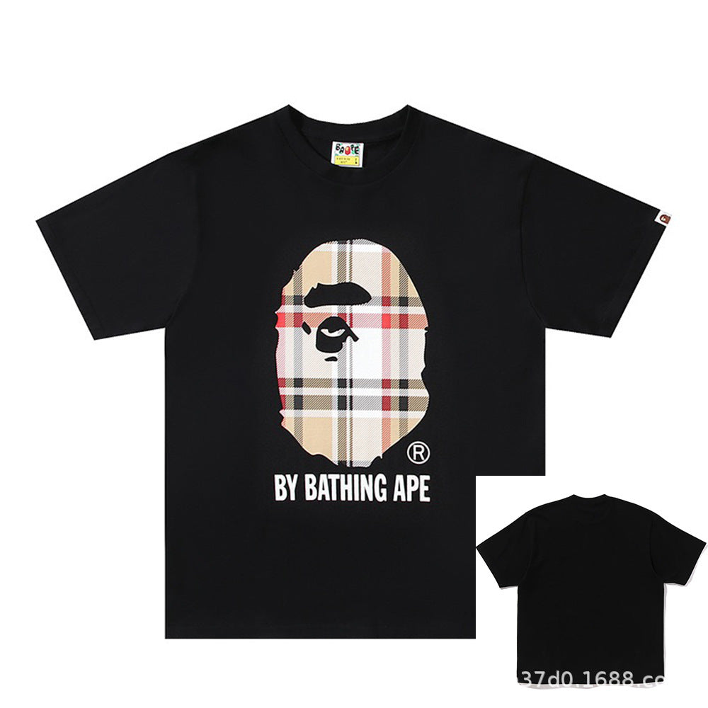BAPE Shark Ape Head Camo Print Crew Neck Short Sleeve T‑Shirt Unisex