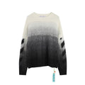 Gradient Dye Arrow Graphic Crew Neck Knit Sweater