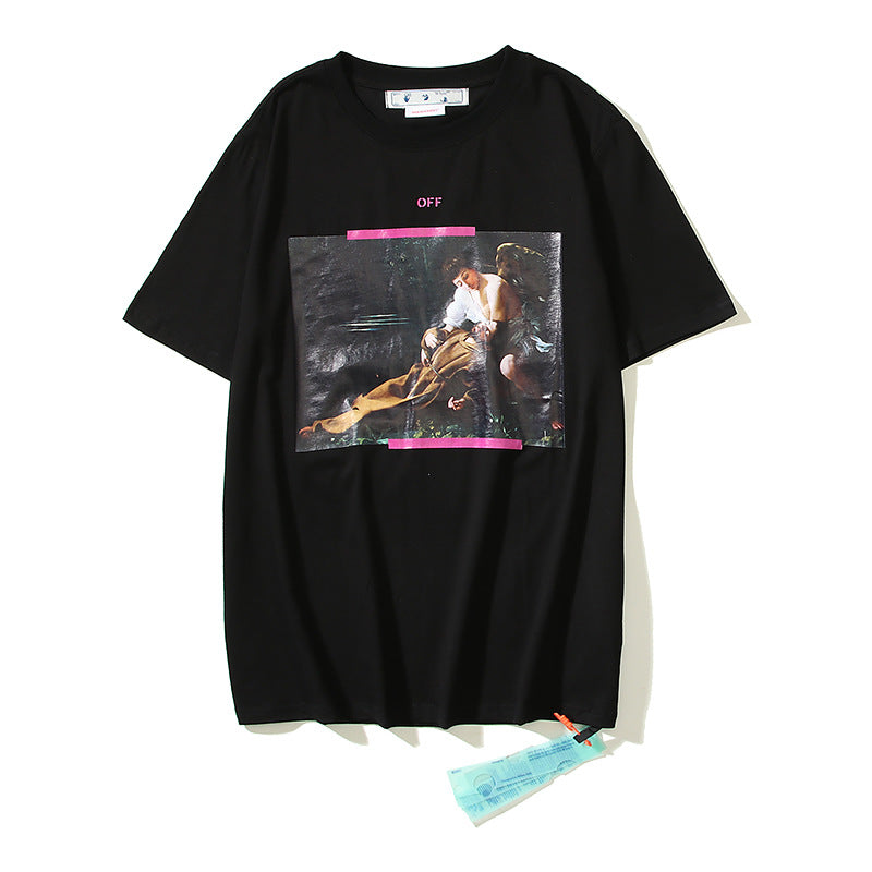 Off White Arrow Graphic Print Short Sleeve Tee Streetwear Unisex