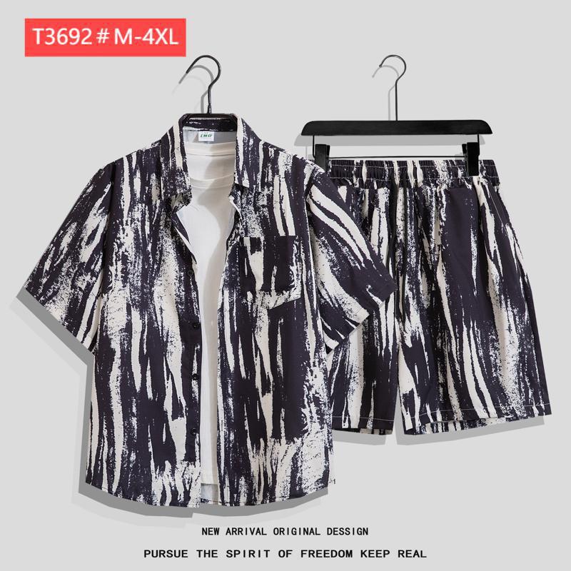 Couple Hawaiian Floral Set Loose 5 Inch Shorts T3664-T3699