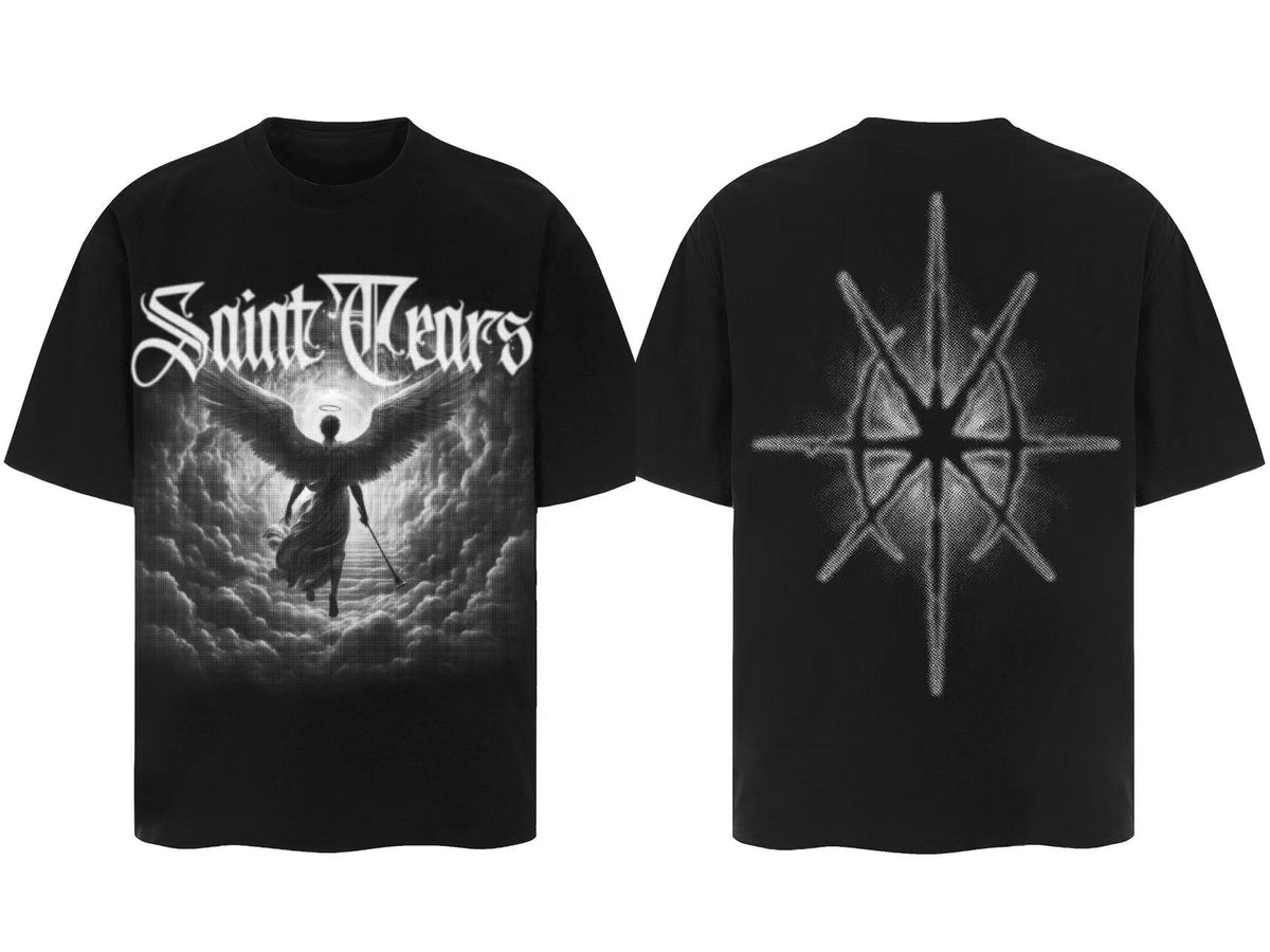 Saint Michael Vintage Multi‑Graphic Oversized Tee Streetwear Unisex