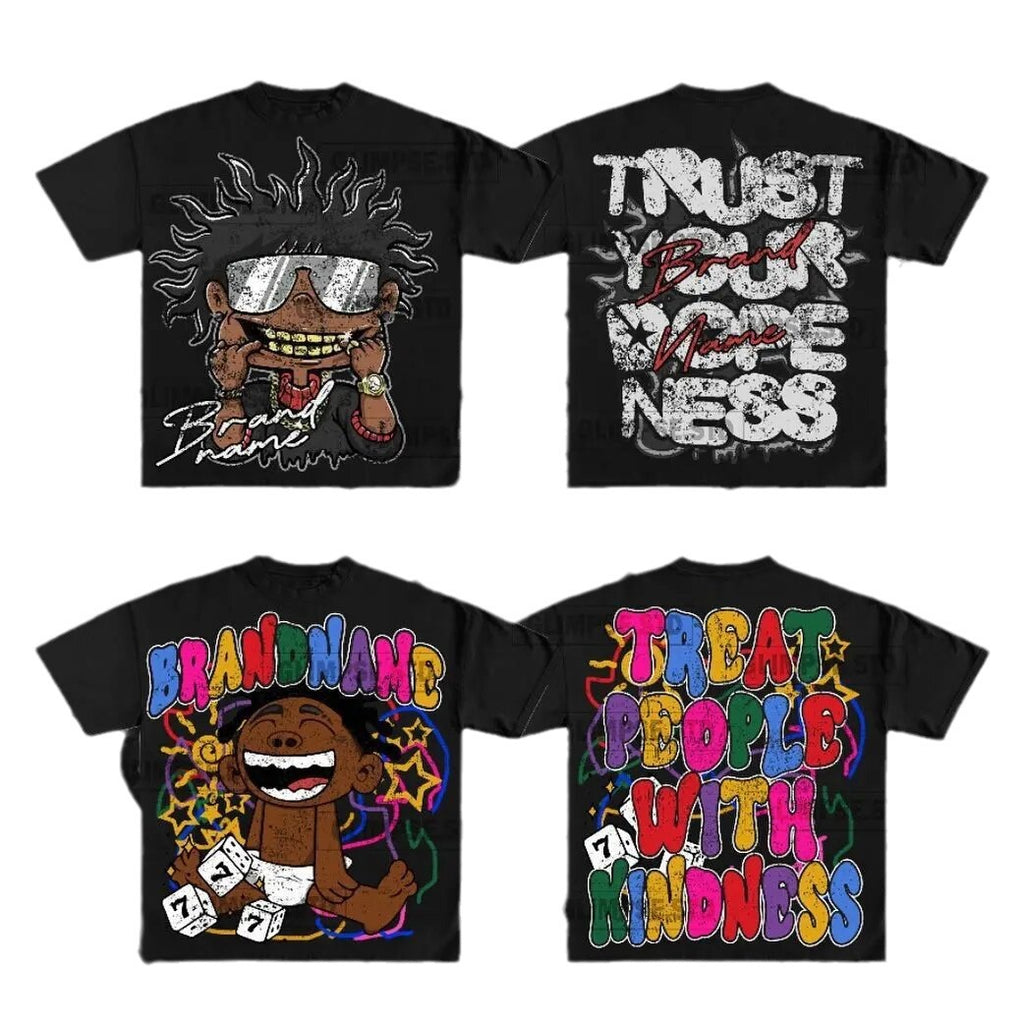 Hellstar Style Vintage Hip Hop Graphic Oversized Streetwear Cotton Tee