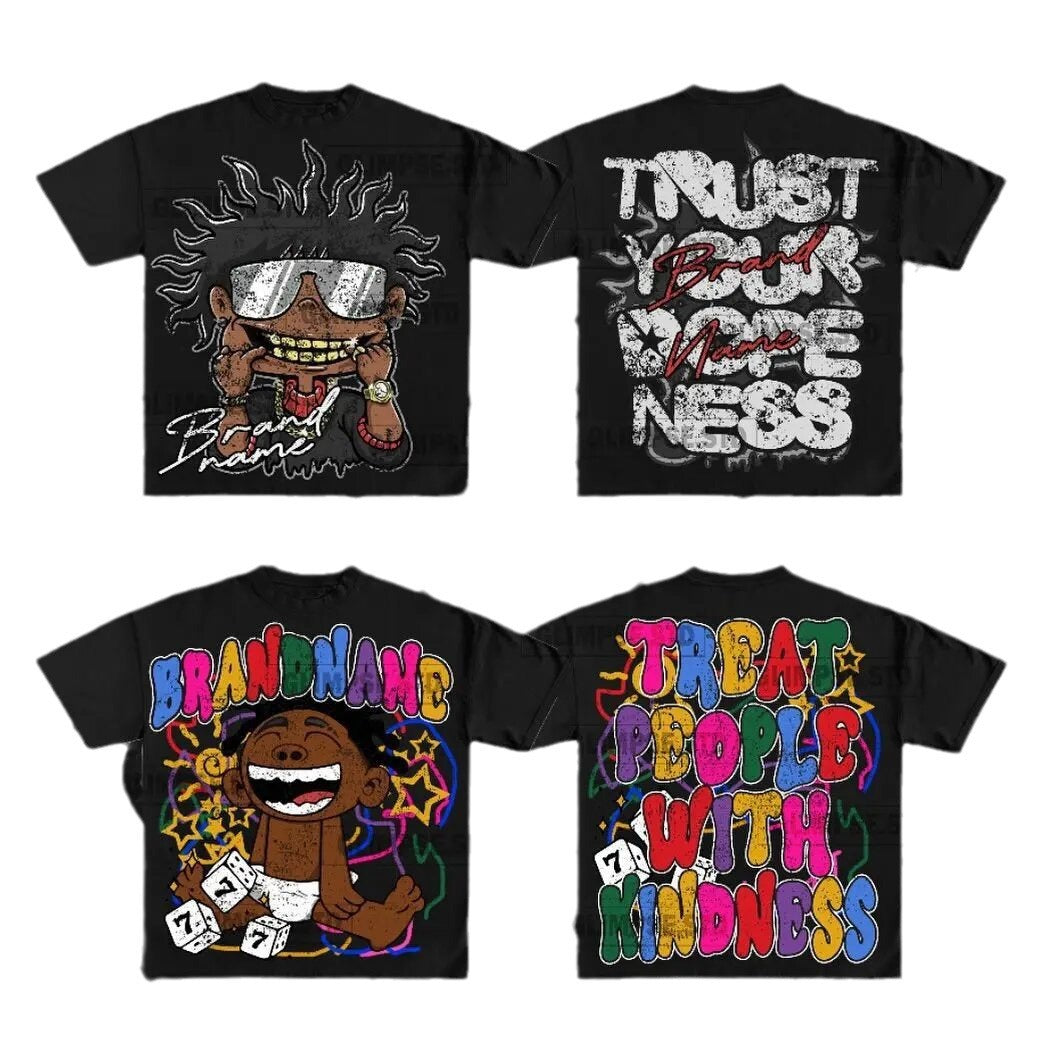 Hellstar Style Vintage Hip Hop Graphic Oversized Streetwear Cotton Tee